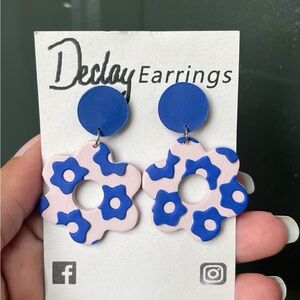 Beautiful drop polymer clay earrings